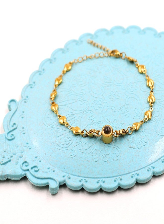 Tobestu 100 Different Languages I Love You Bracelets Love Heart Link Chain Bracelets Romantic Valentines Day Gifts for Women Y4201 (Gold) - Image 4